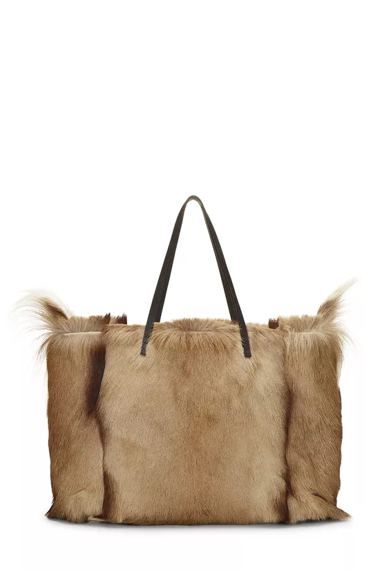 Brown Fur Tote Bag, , large image number 0