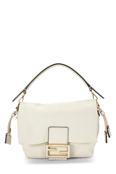 White Leather Mamma Baguette Small
