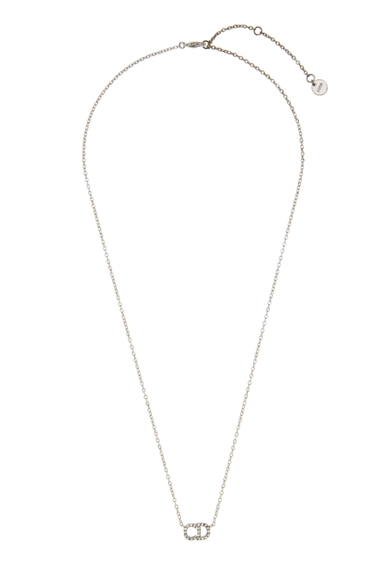 Silver Crystal 'CD' Necklace, , large image number 0