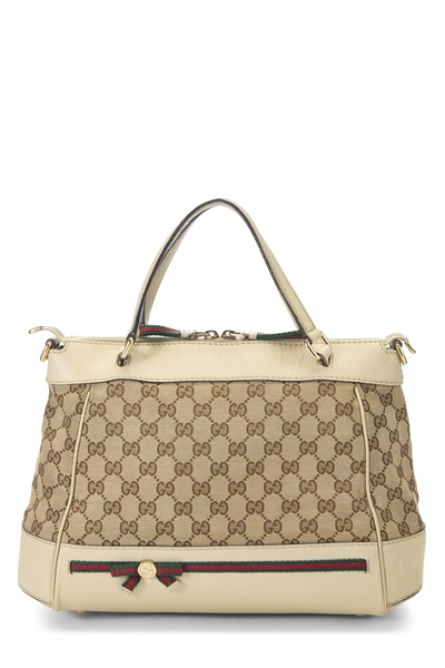 Gucci White Original GG Canvas Mayfair Convertible Handbag
