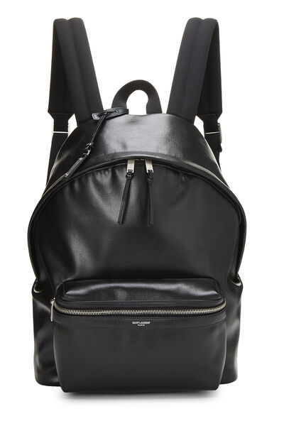 Black Coated Canvas City Backpack