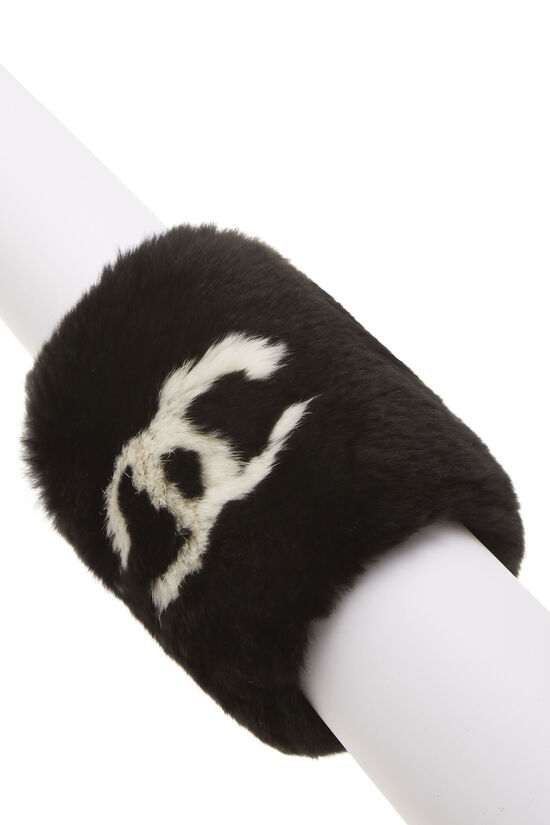 Black Fur 'CC' Bracelet, , large image number 0