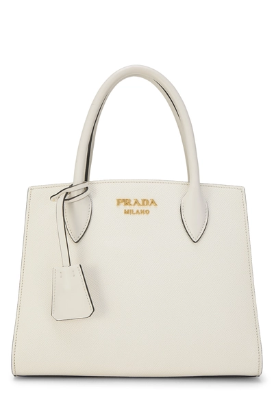 White Saffiano Convertible Handbag Small
