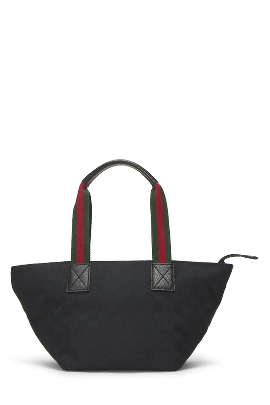 Black GG Canvas Web Soft Zip Tote Small, , large image number 3