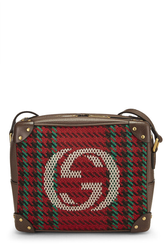 Multicolor Wool & Leather Houndstooth 'GG' Crossbody, , large image number 1