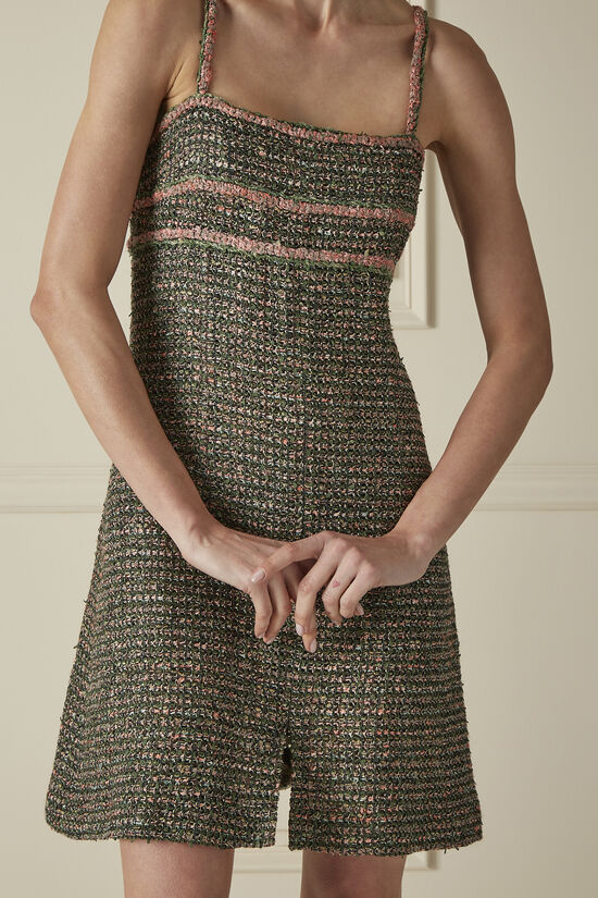 Chanel Green & Pink Tweed Dress 60CHX-031