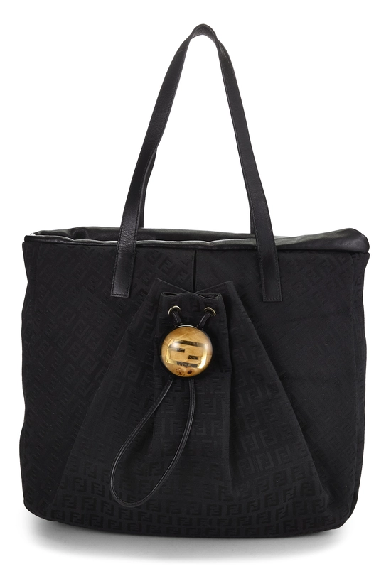 Black Zucchino Canvas Drawstring Tote Large, , large image number 0