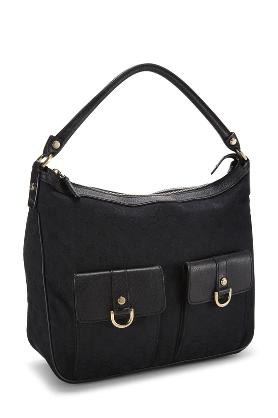 Black GG Canvas Abbey Pocket Hobo, , large image number 1