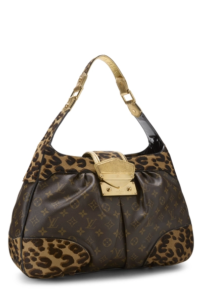Leopard Monogram Canvas Boley, , large