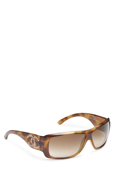 Brown Faux Tortoise Shell Acetate Sunglasses, , large