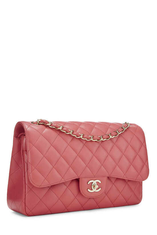 Pink Quilted Caviar New Classic Double Flap Jumbo, , large image number 2