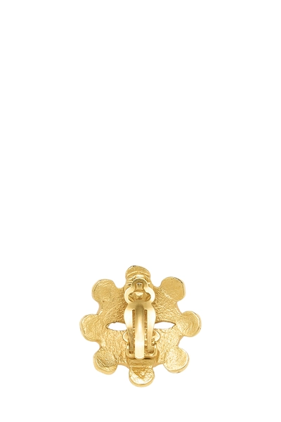 Gold Squiggle Border 'CC' Earrings, , large