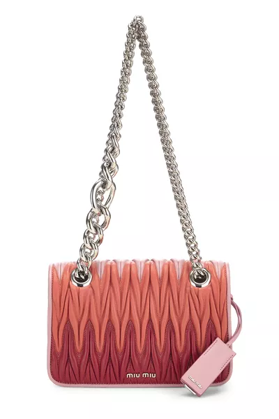 Pink Nappa Chain Flap Club Shoulder Bag
