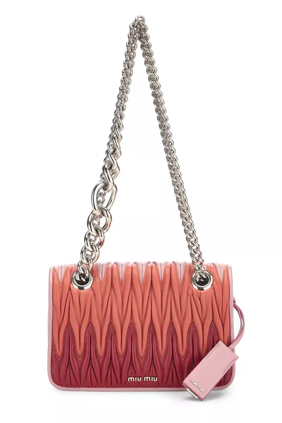 Pink Nappa Chain Flap Club Shoulder Bag, , large image number 0