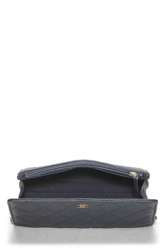 Navy Caviar Classic Quilted Wallet On Chain (WOC), , large image number 5
