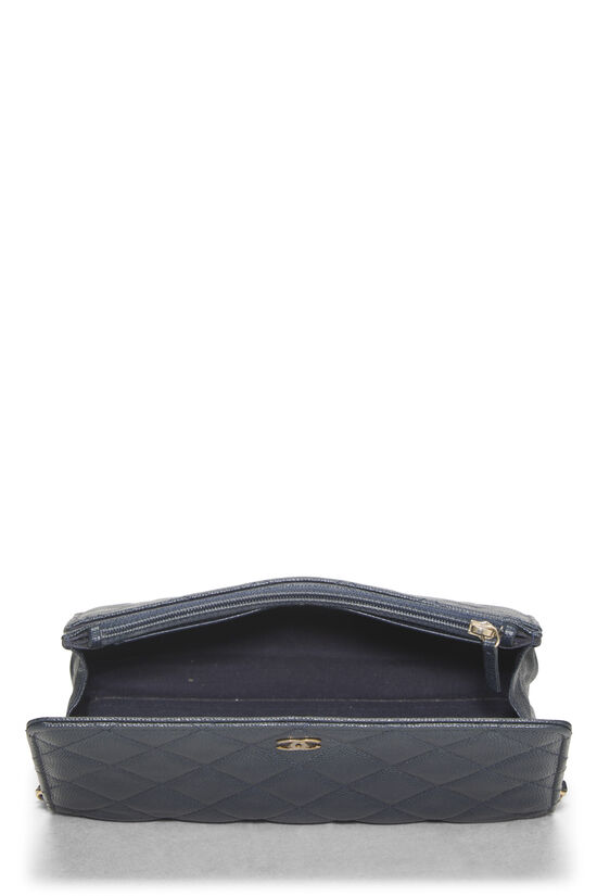 Navy Caviar Classic Quilted Wallet On Chain (WOC), , large image number 5
