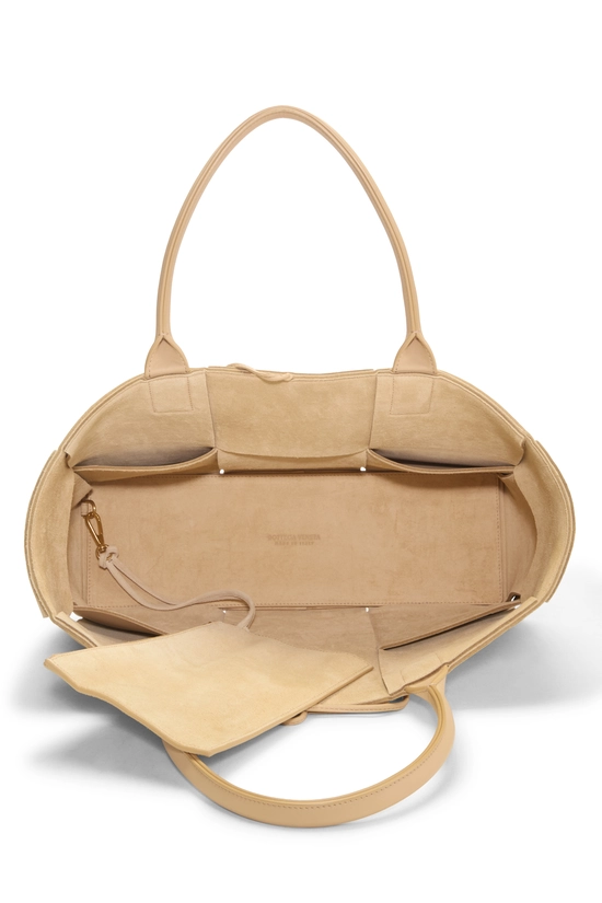 Beige Calfskin Maxi Intrecciato Arco Tote Medium, , large image number 5