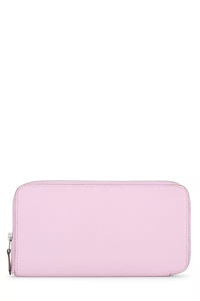 Pink Epsom Silk In Continental Wallet