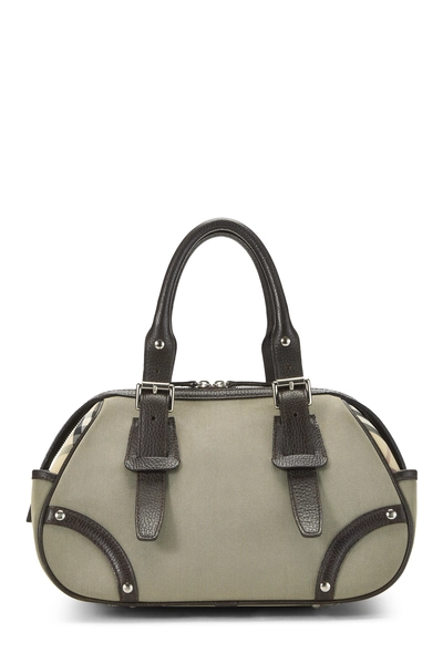 Burberry Brown Check Nylon Bowler Handbag