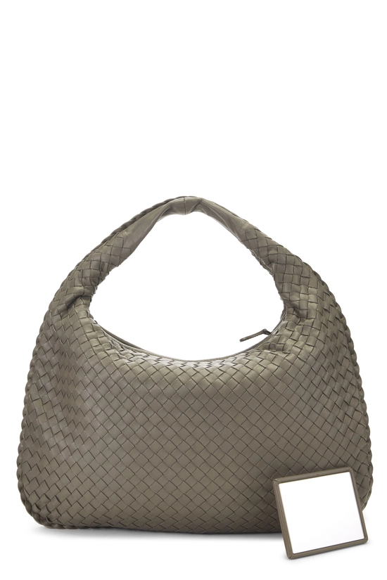 Grey Intrecciato Veneta Hobo Medium, , large image number 3