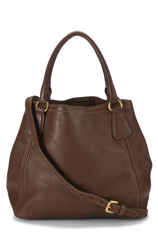 Brown Vitello Daino Convertible Tote, , large image number 3