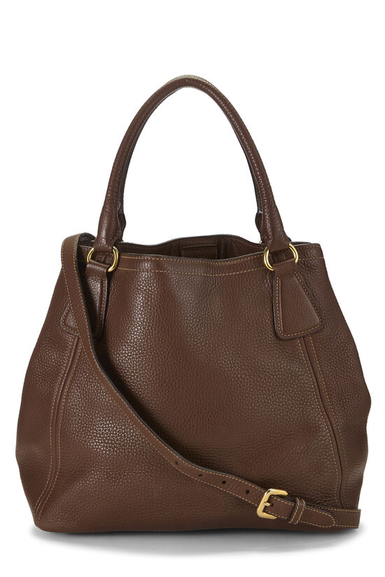 Brown Vitello Daino Convertible Tote, , large image number 3