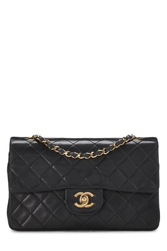 Black Quilted Lambskin Classic Double Flap Small, , large image number 0