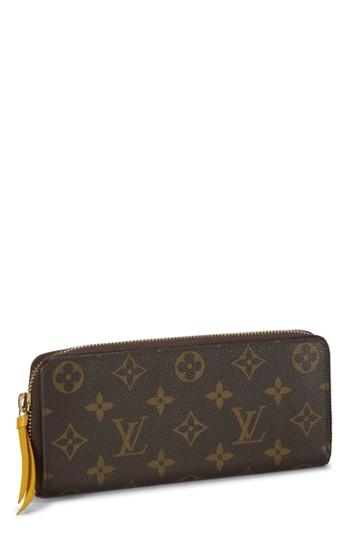 Yellow Monogram Canvas Clemence Wallet, , large