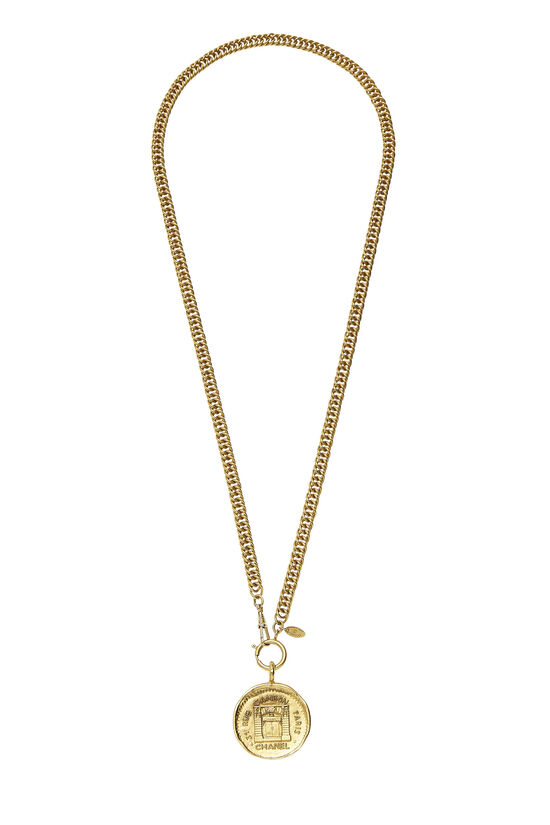 Gold Medallion Long Necklace, , large image number 0