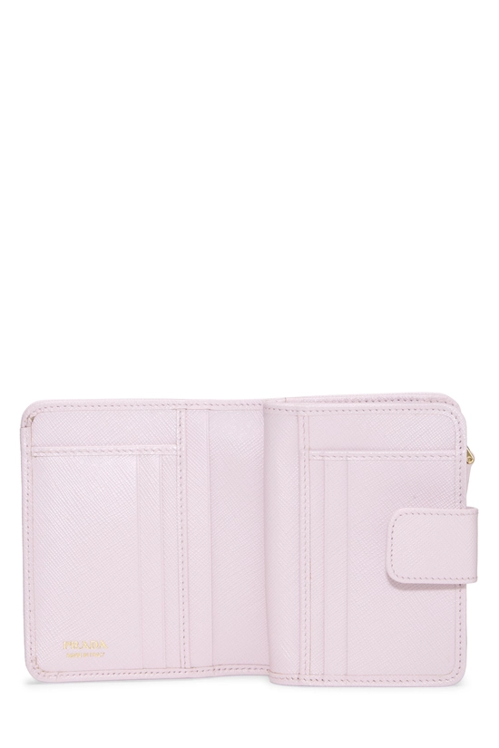 Pink Saffiano Zip Around Compact Wallet, , large image number 3