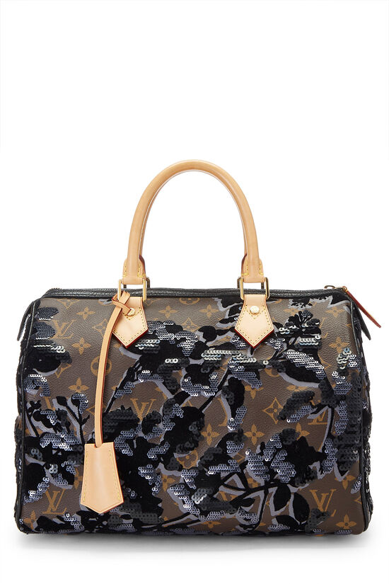 Louis Vuitton 'Fleur de Jais' Sequin Monogram Speedy 30 Bag