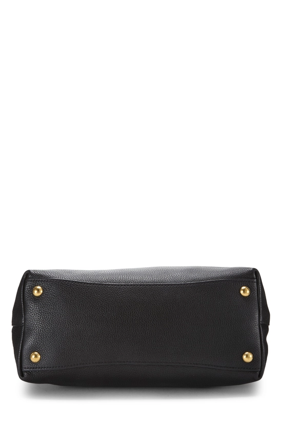 Black Vitello Daino Tote, , large image number 4