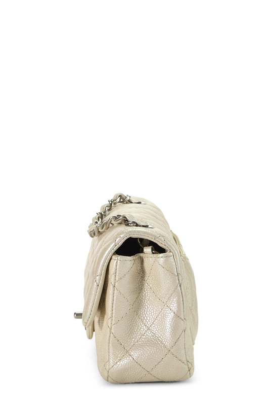 Cream Quilted Caviar Rectangular Flap Mini, , large image number 2