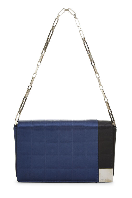 Blue Satin Chocolate Bar Shoulder Bag, , large image number 0