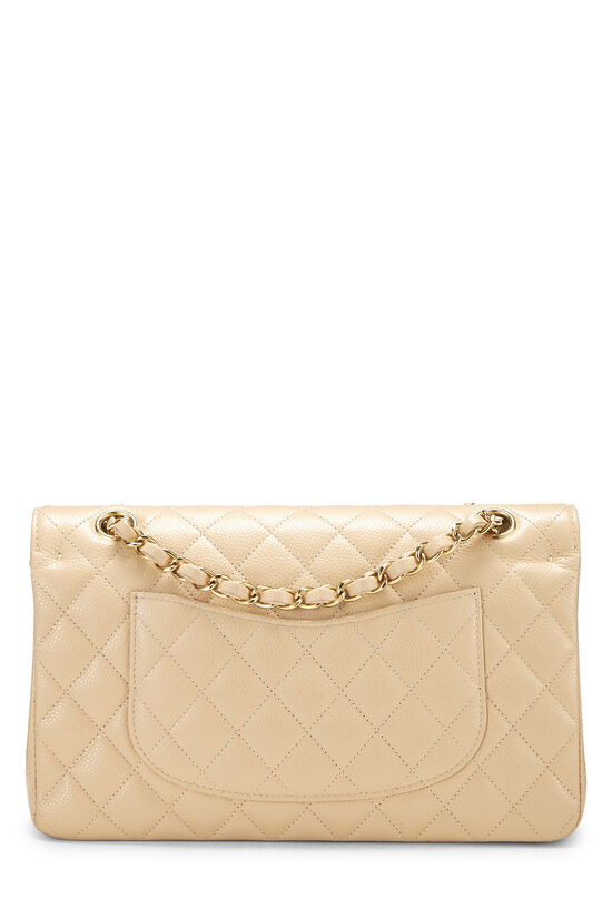 Beige Quilted Caviar Classic Double Flap Medium, , large image number 3