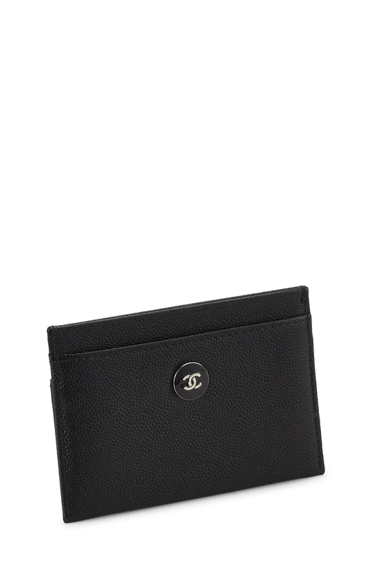 Black Quilted Caviar Card Holder, , large image number 1