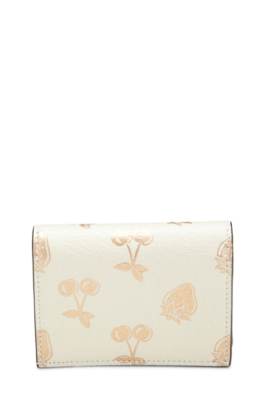 White Leather Fruit 'GG' Marmont Card Case, , large image number 2