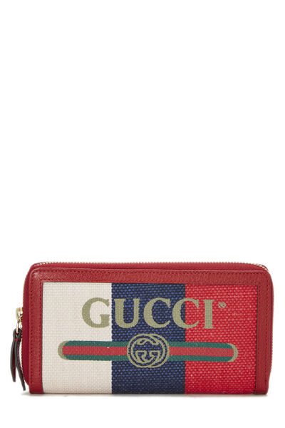 Multicolor Canvas Logo Zip Around Wallet