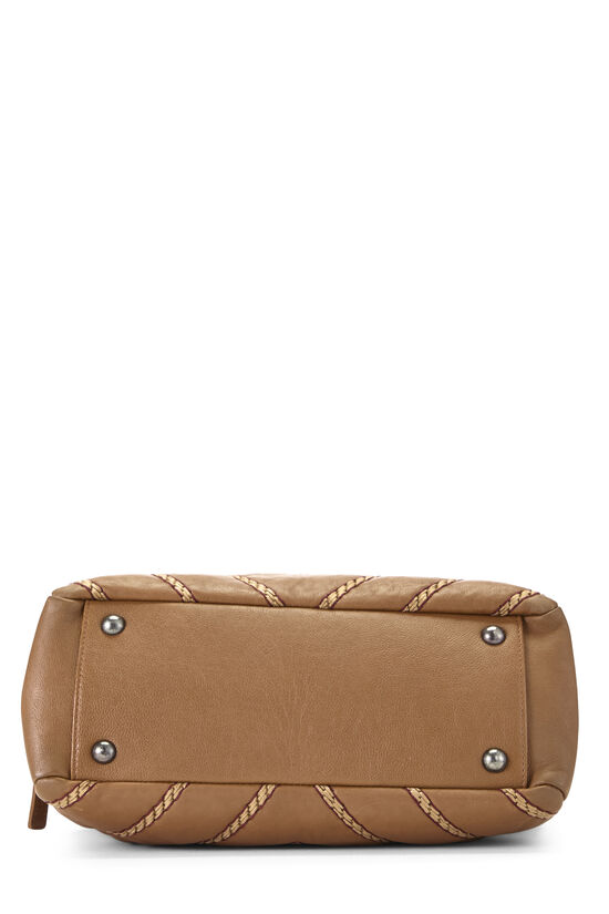 Brown Lambskin Chevron Stitch Convertible Handbag Small, , large image number 4