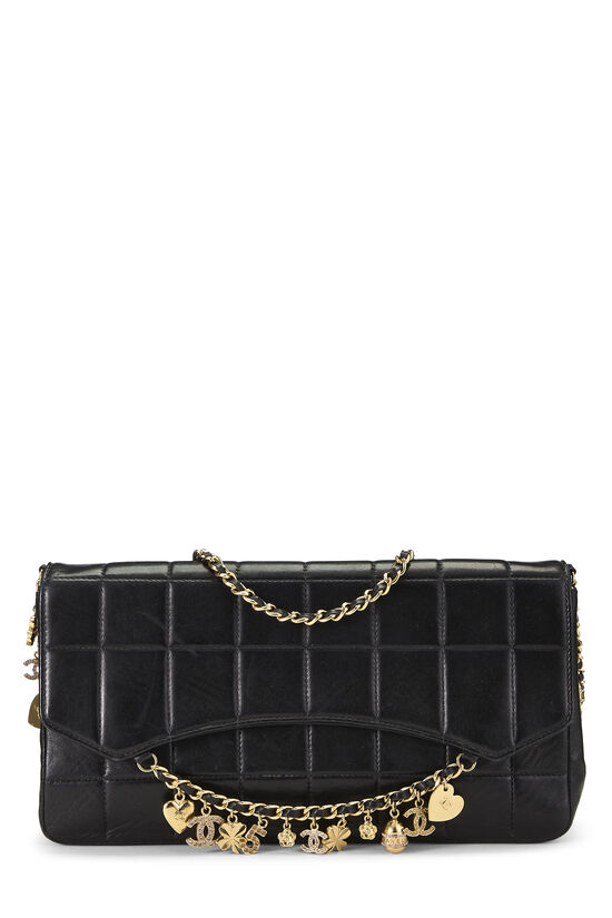 Black Lambskin Chocolate Bar Charms Shoulder Bag, , large image number 0