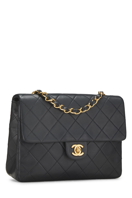 Black Quilted Lambskin Half Flap Small, , large image number 1