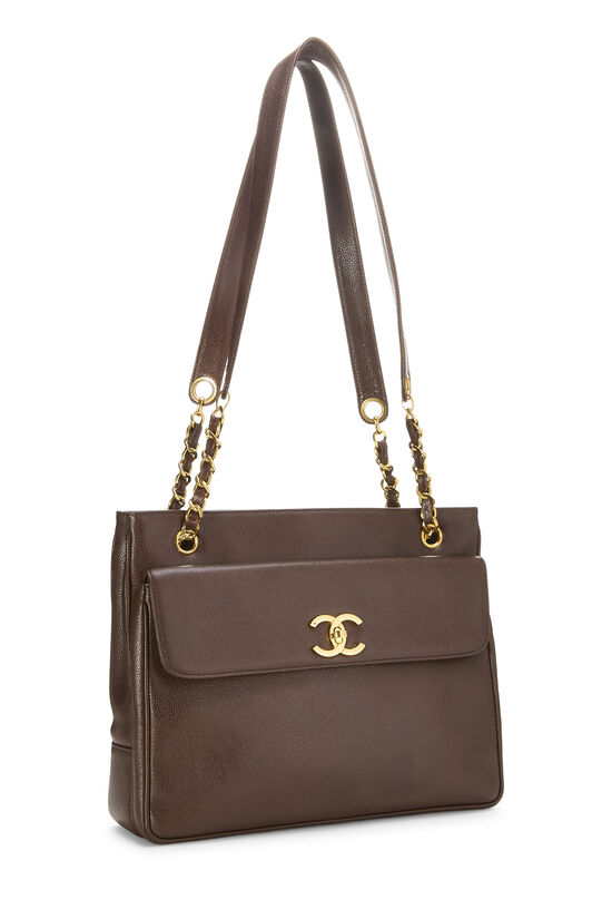 Brown Caviar Pocket Tote Medium, , large image number 1