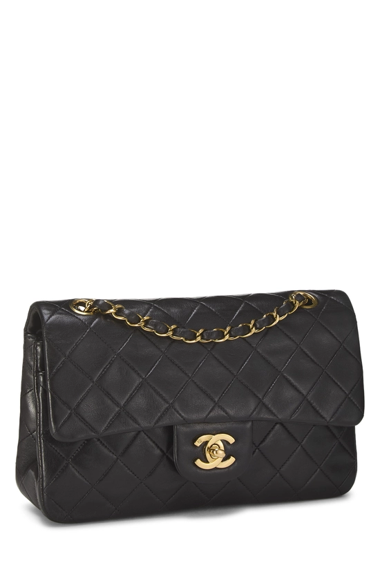 Black Quilted Lambskin Classic Double Flap Small, , large image number 1