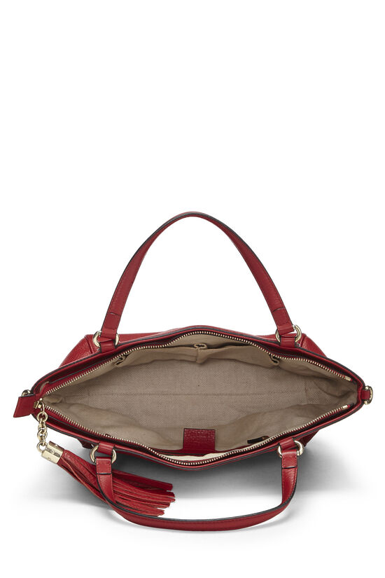 Red Grained Leather Soho Top Handle Bag, , large image number 7