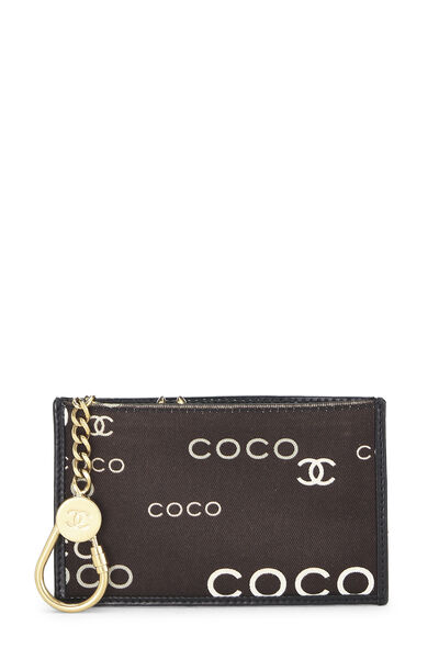 Brown Canvas Coco Key Pouch