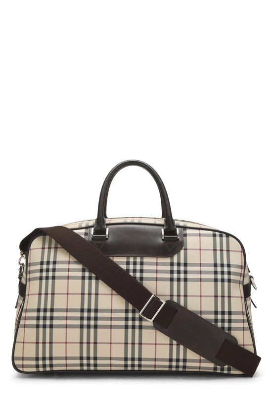 Brown Check Nylon Bowler Handbag Medium, , large image number 3