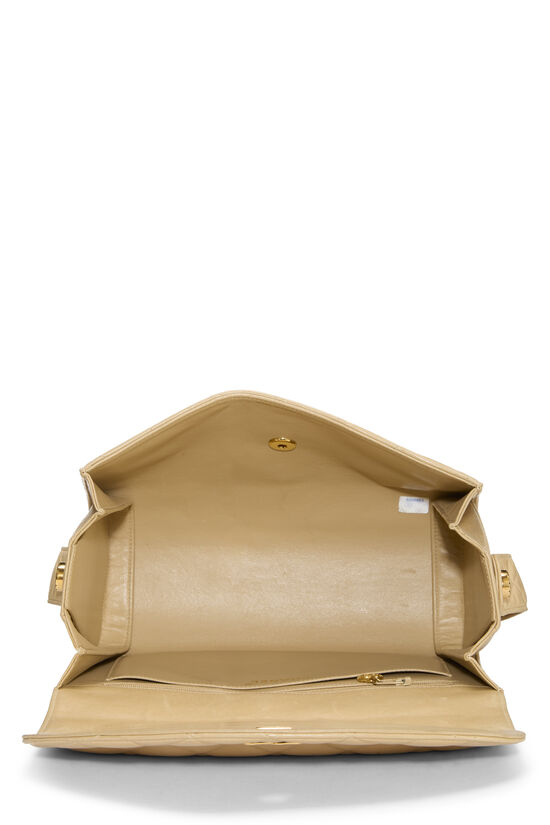 Beige Quilted Lambskin Shoulder Bag Medium, , large image number 5