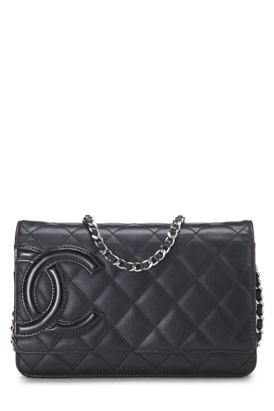 Black Quilted Calfskin Cambon Wallet on Chain (WOC), , large image number 0