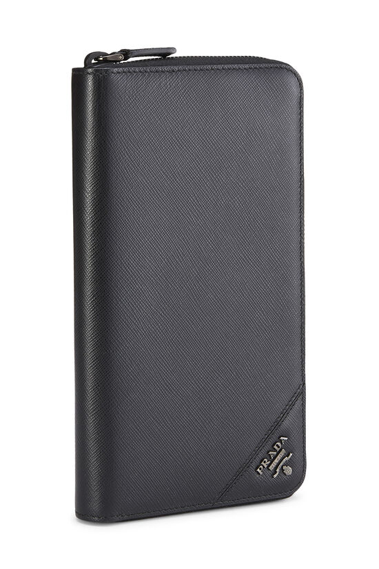 Black Saffiano Zip Around Wallet, , large image number 1