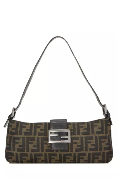 Brown Zucca Canvas Shoulder Bag